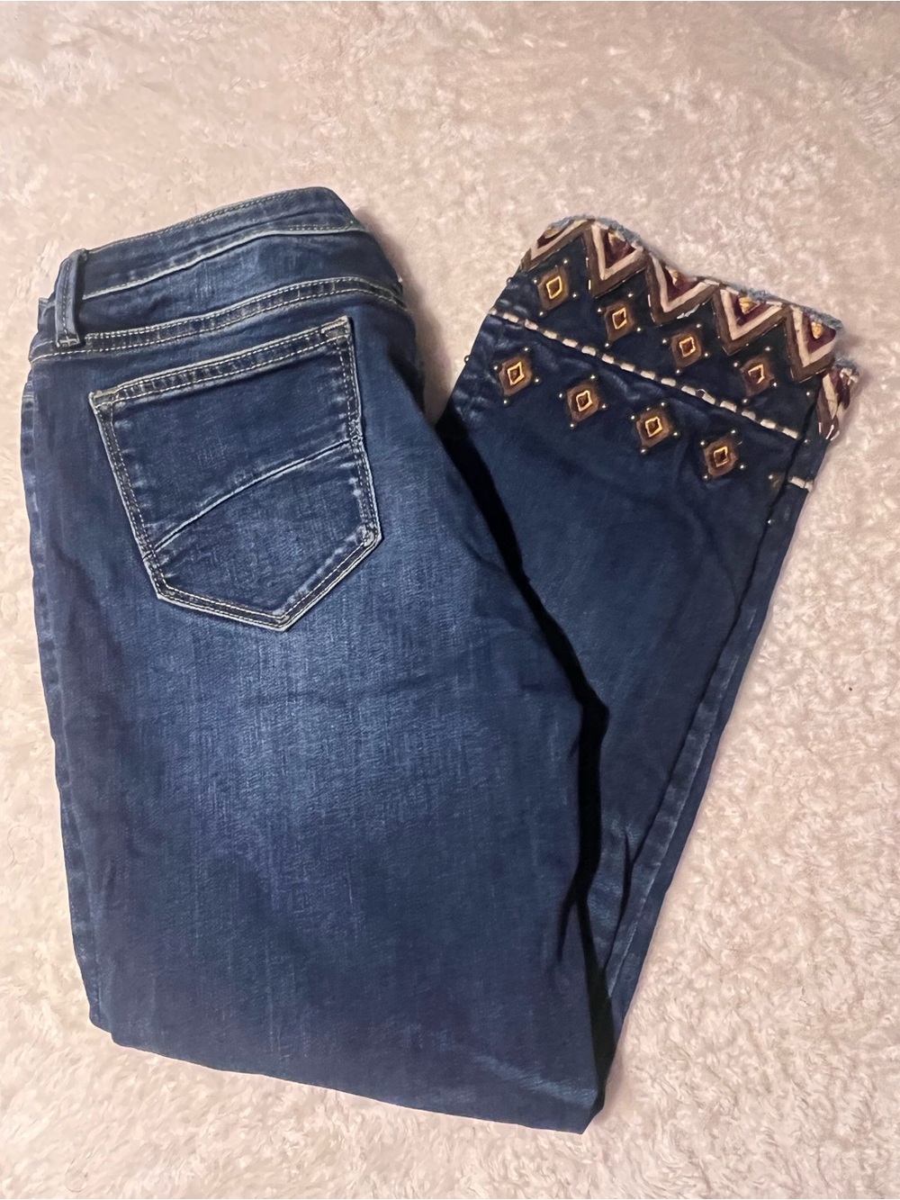 Anthropologie Driftwood Collette Embroidered Denim Pants